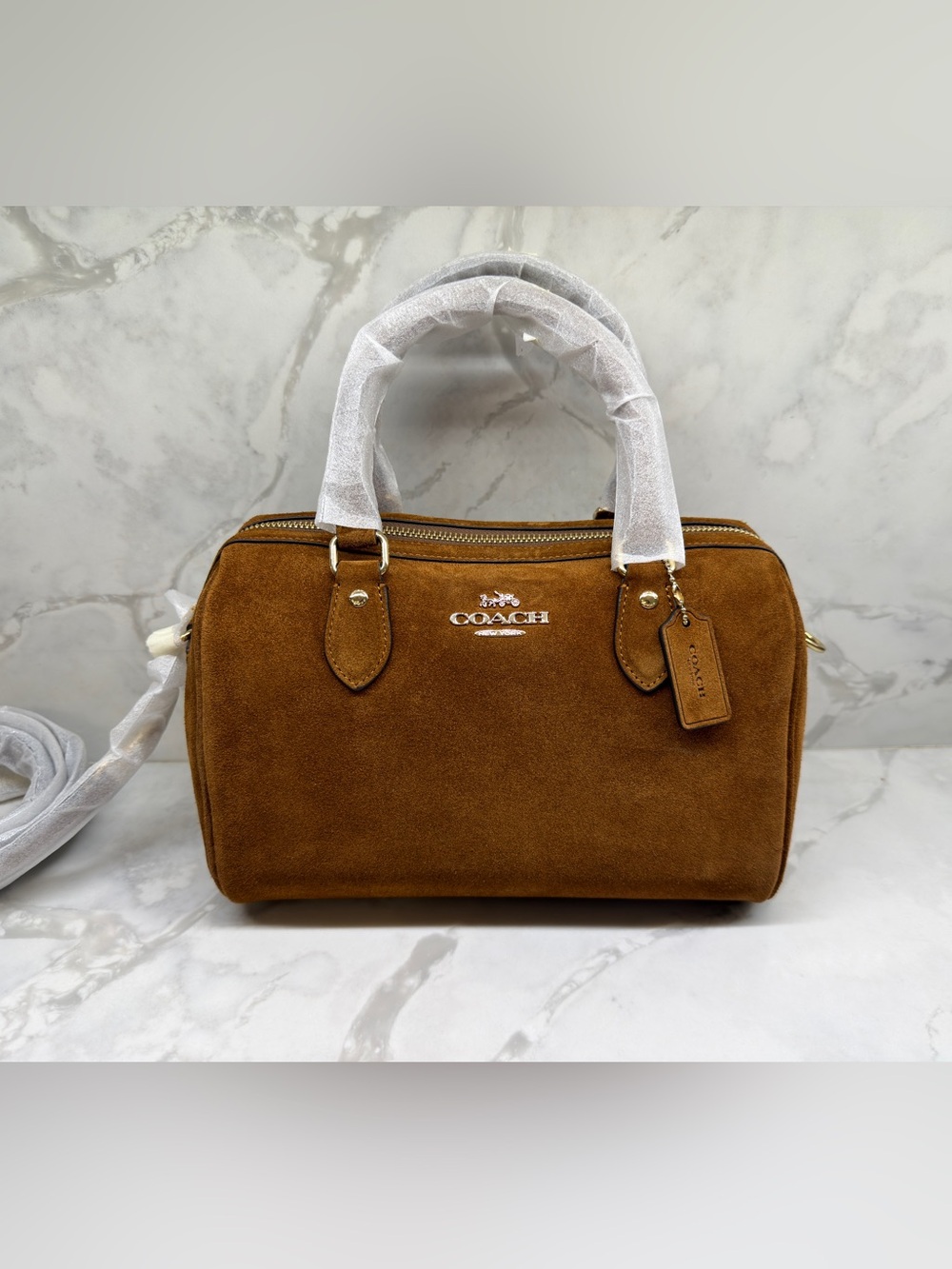Coach Rowan in Warm Brown Suede